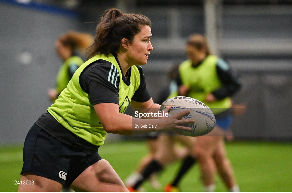 18 January 2023; Christy Haney during a Leinster Rugby women's training session at the IRFU High Performance Centre on the Sport Ireland Campus in Dublin. Photo by Seb Daly/Sportsfile