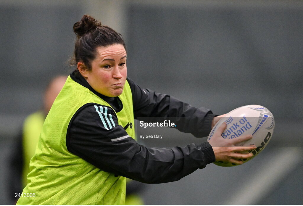 18 January 2023; Hannah O'Connor during a Leinster Rugby women's training session at the IRFU High Performance Centre on the Sport Ireland Campus in Dublin. Photo by Seb Daly/Sportsfile