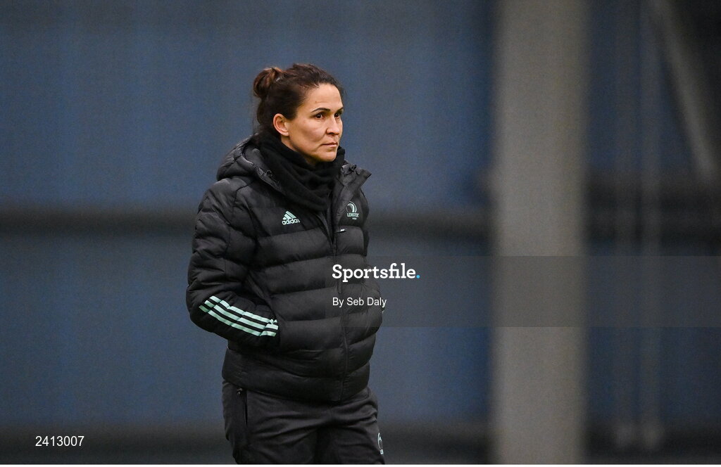 18 January 2023; Head coach Tania Rosser during a Leinster Rugby women's training session at the IRFU High Performance Centre on the Sport Ireland Campus in Dublin. Photo by Seb Daly/Sportsfile