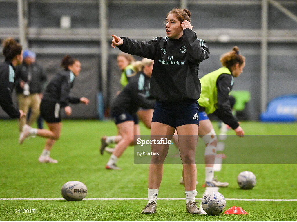 18 January 2023; Katie Whelan during a Leinster Rugby women's training session at the IRFU High Performance Centre on the Sport Ireland Campus in Dublin. Photo by Seb Daly/Sportsfile