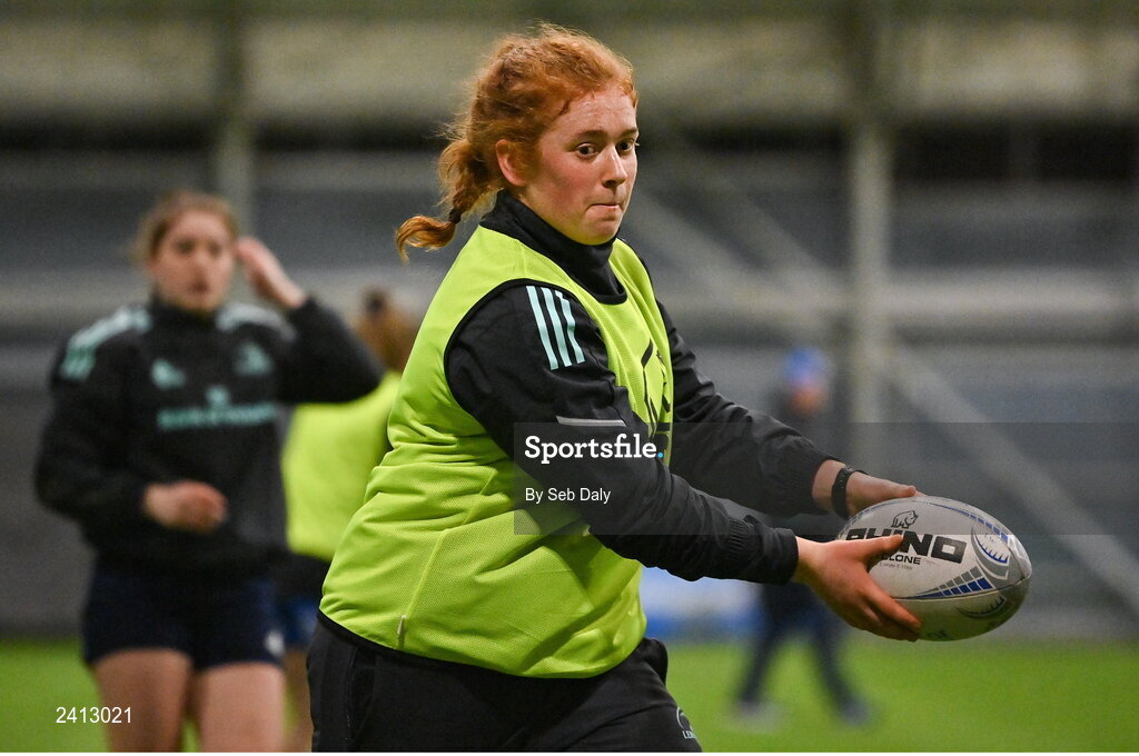 18 January 2023; Niamh O’Dowd during a Leinster Rugby women's training session at the IRFU High Performance Centre on the Sport Ireland Campus in Dublin. Photo by Seb Daly/Sportsfile