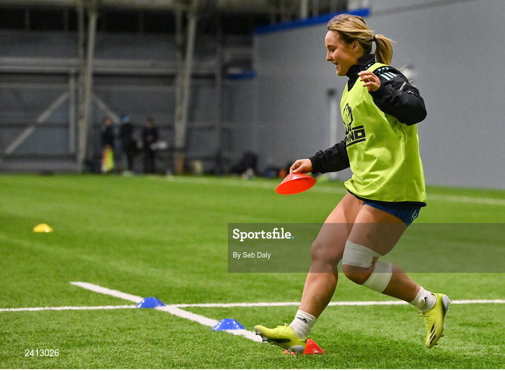 18 January 2023; Aoife Dalton during a Leinster Rugby women's training session at the IRFU High Performance Centre on the Sport Ireland Campus in Dublin. Photo by Seb Daly/Sportsfile