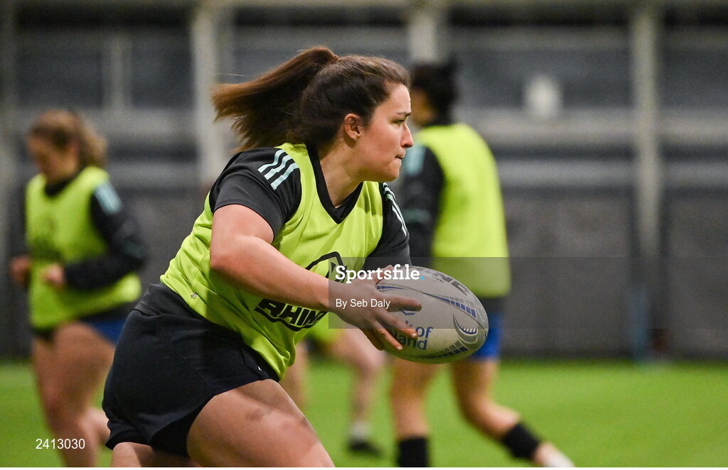 18 January 2023; Christy Haney during a Leinster Rugby women's training session at the IRFU High Performance Centre on the Sport Ireland Campus in Dublin. Photo by Seb Daly/Sportsfile