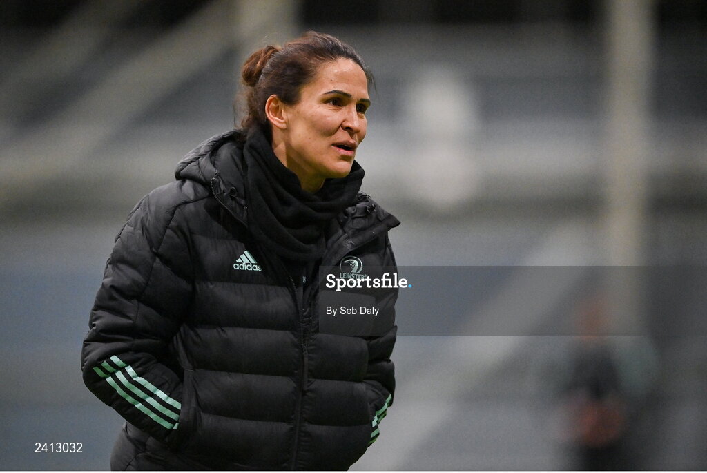 18 January 2023; Head coach Tania Rosser during a Leinster Rugby women's training session at the IRFU High Performance Centre on the Sport Ireland Campus in Dublin. Photo by Seb Daly/Sportsfile
