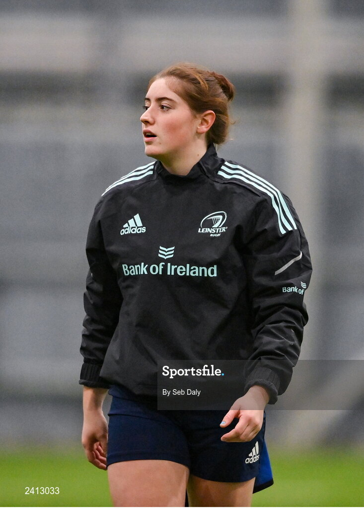 18 January 2023; Katie Whelan during a Leinster Rugby women's training session at the IRFU High Performance Centre on the Sport Ireland Campus in Dublin. Photo by Seb Daly/Sportsfile