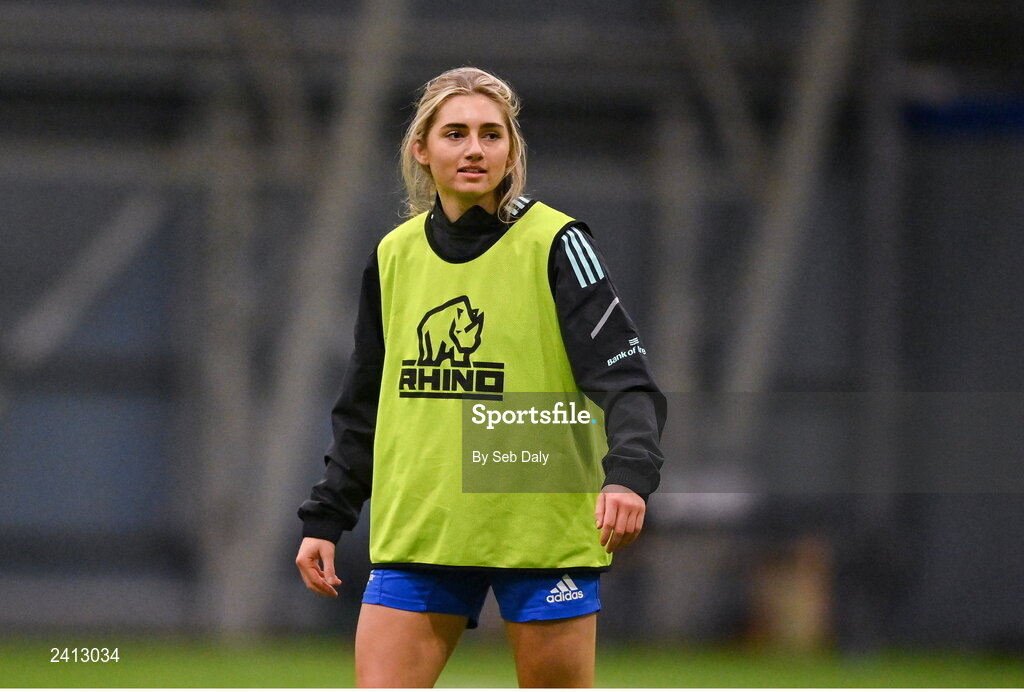 18 January 2023; Anna Doyle during a Leinster Rugby women's training session at the IRFU High Performance Centre on the Sport Ireland Campus in Dublin. Photo by Seb Daly/Sportsfile