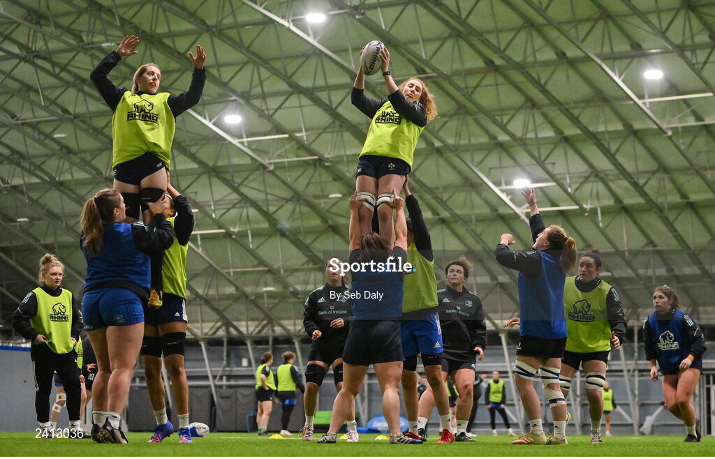 18 January 2023; Aoife McDermott during a Leinster Rugby women's training session at the IRFU High Performance Centre on the Sport Ireland Campus in Dublin. Photo by Seb Daly/Sportsfile