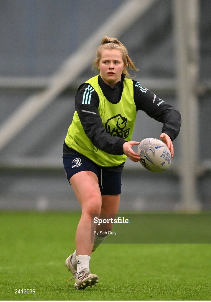18 January 2023; Dannah O'Brien during a Leinster Rugby women's training session at the IRFU High Performance Centre on the Sport Ireland Campus in Dublin. Photo by Seb Daly/Sportsfile