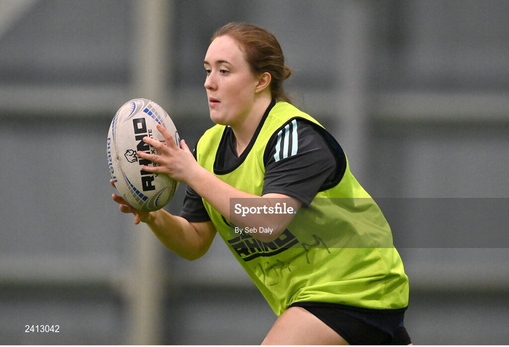 18 January 2023; Lisa Mullen during a Leinster Rugby women's training session at the IRFU High Performance Centre on the Sport Ireland Campus in Dublin. Photo by Seb Daly/Sportsfile
