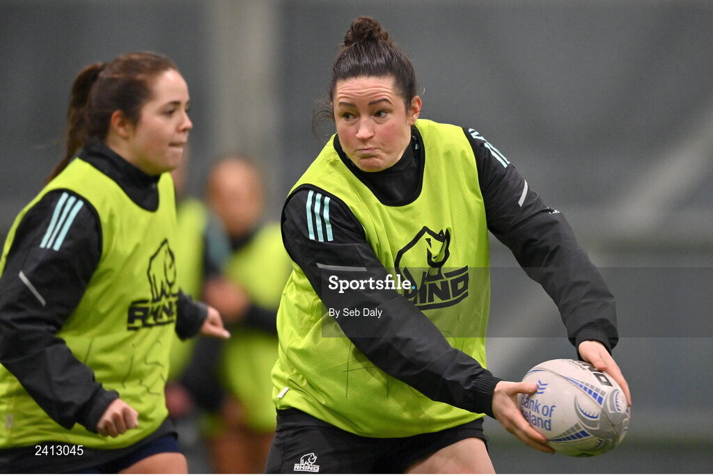 18 January 2023; Hannah O'Connor during a Leinster Rugby women's training session at the IRFU High Performance Centre on the Sport Ireland Campus in Dublin. Photo by Seb Daly/Sportsfile