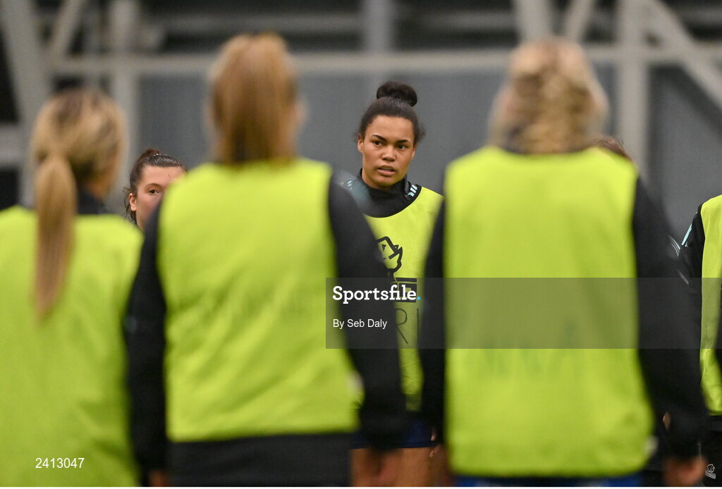 18 January 2023; Eimear Corri during a Leinster Rugby women's training session at the IRFU High Performance Centre on the Sport Ireland Campus in Dublin. Photo by Seb Daly/Sportsfile