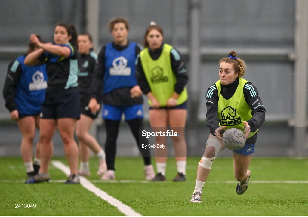 18 January 2023; Molly Scuffil-McCabe during a Leinster Rugby women's training session at the IRFU High Performance Centre on the Sport Ireland Campus in Dublin. Photo by Seb Daly/Sportsfile