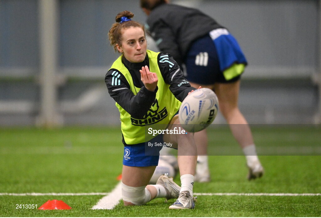 18 January 2023; Molly Scuffil-McCabe during a Leinster Rugby women's training session at the IRFU High Performance Centre on the Sport Ireland Campus in Dublin. Photo by Seb Daly/Sportsfile