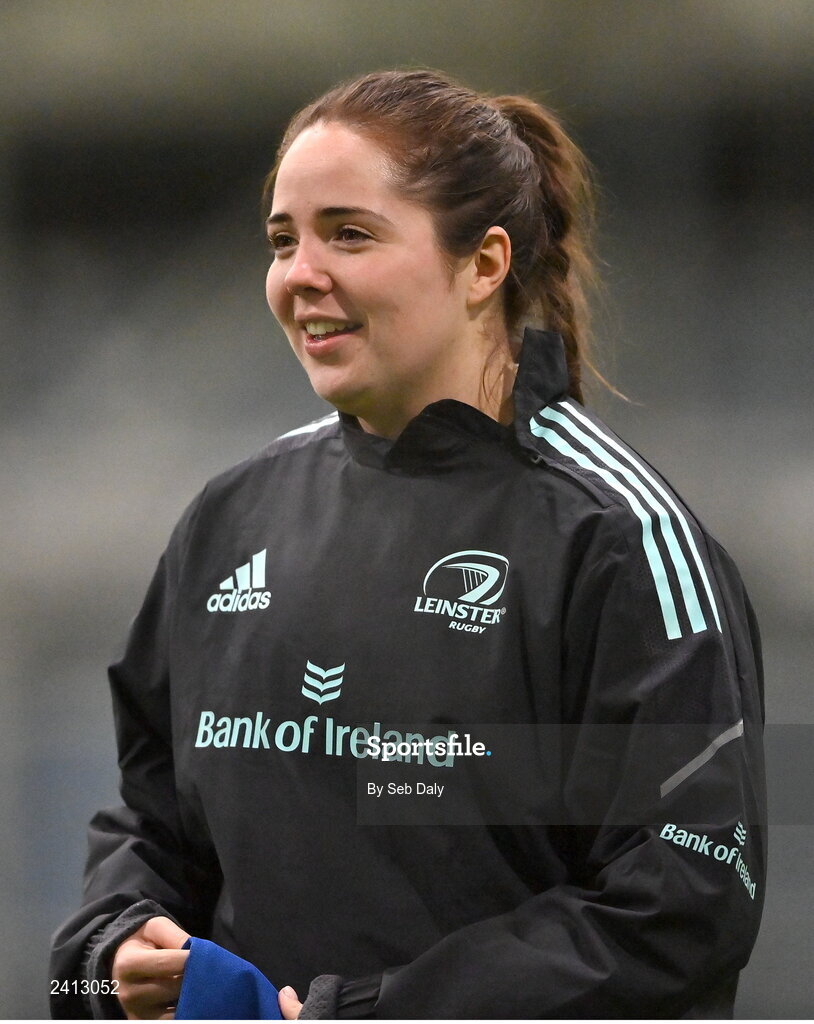 18 January 2023; Lisa Callan during a Leinster Rugby women's training session at the IRFU High Performance Centre on the Sport Ireland Campus in Dublin. Photo by Seb Daly/Sportsfile