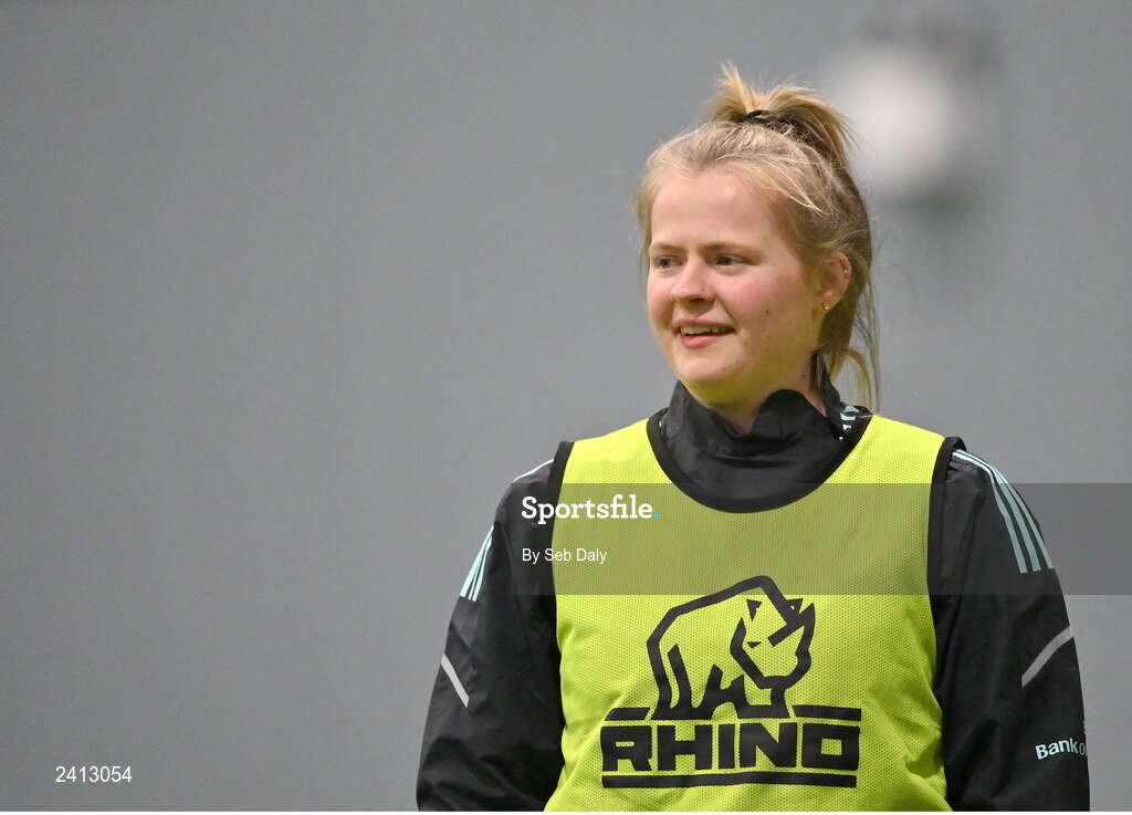 18 January 2023; Dannah O'Brien during a Leinster Rugby women's training session at the IRFU High Performance Centre on the Sport Ireland Campus in Dublin. Photo by Seb Daly/Sportsfile