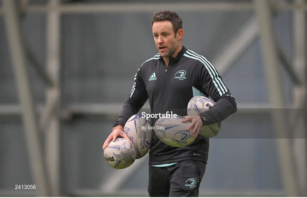 18 January 2023; Strength and conditioning coach Gary Brown during a Leinster Rugby women's training session at the IRFU High Performance Centre on the Sport Ireland Campus in Dublin. Photo by Seb Daly/Sportsfile