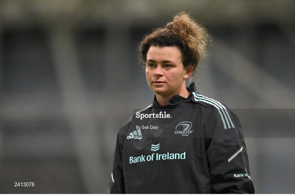 18 January 2023; Vic O'Mahony during a Leinster Rugby women's training session at the IRFU High Performance Centre on the Sport Ireland Campus in Dublin. Photo by Seb Daly/Sportsfile