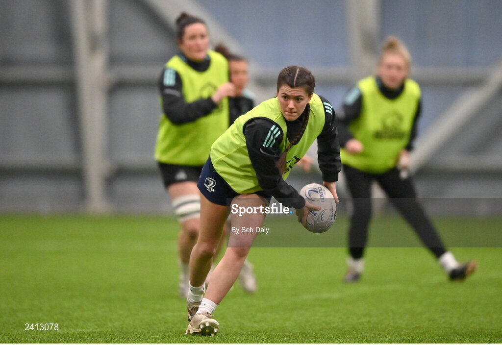 18 January 2023; Jade Gaffney during a Leinster Rugby women's training session at the IRFU High Performance Centre on the Sport Ireland Campus in Dublin. Photo by Seb Daly/Sportsfile