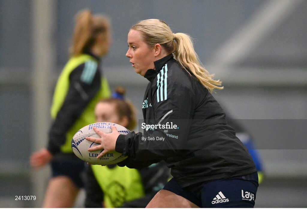 18 January 2023; Chloe Blackmore during a Leinster Rugby women's training session at the IRFU High Performance Centre on the Sport Ireland Campus in Dublin. Photo by Seb Daly/Sportsfile