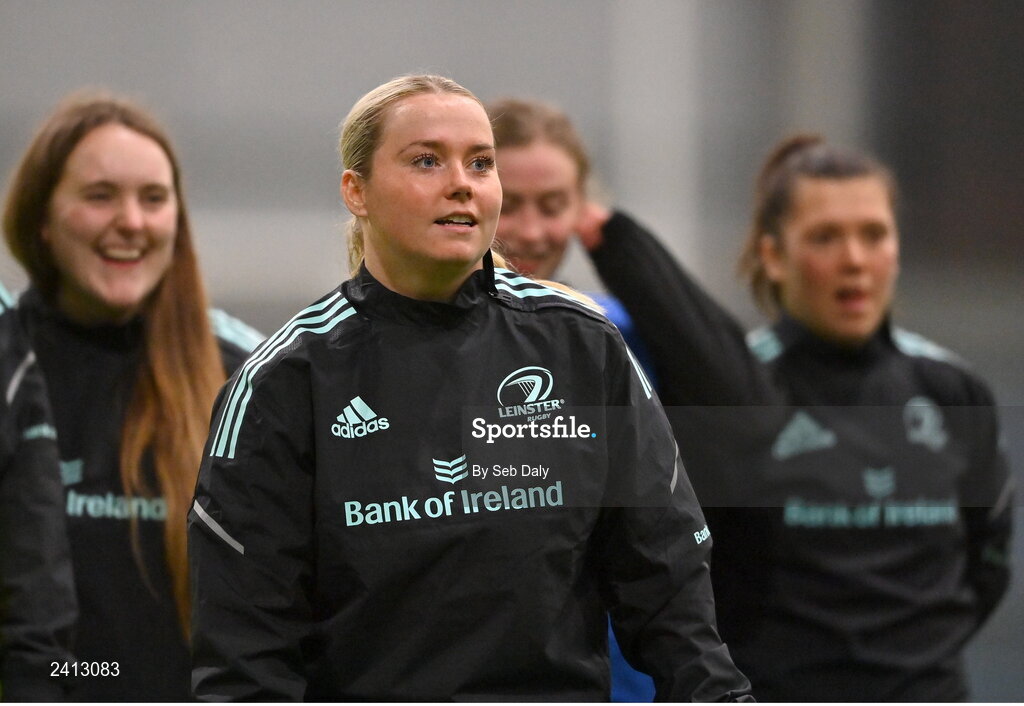 18 January 2023; Chloe Blackmore during a Leinster Rugby women's training session at the IRFU High Performance Centre on the Sport Ireland Campus in Dublin. Photo by Seb Daly/Sportsfile