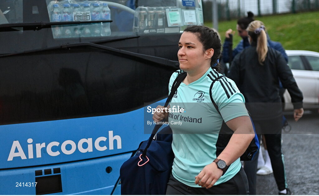 21 January 2023; Christy Haney of Leinster before the Vodafone Women’s Interprovincial Championship Round Three match between Ulster and Leinster at Queen’s Sport in Belfast. Photo by Ramsey Cardy/Sportsfile