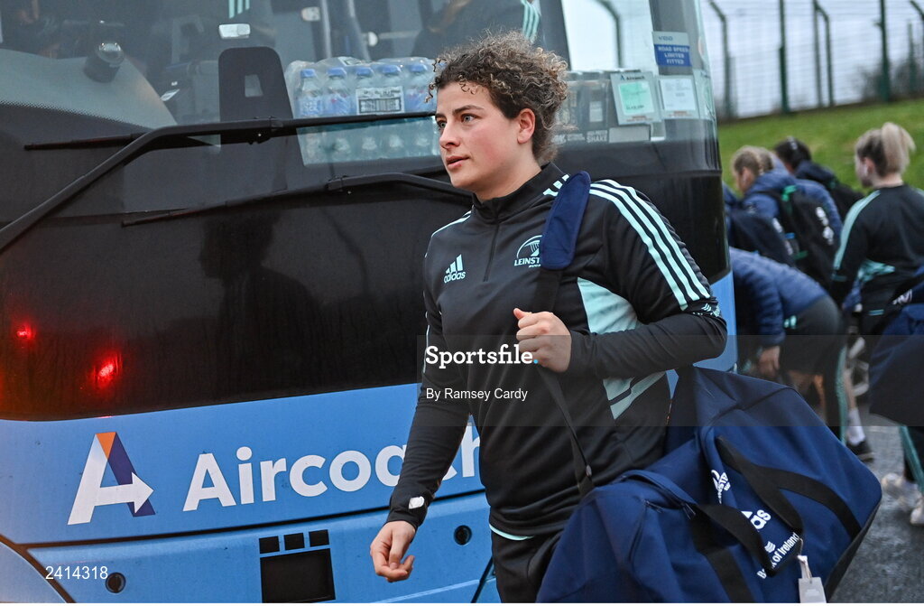 21 January 2023; Jenny Murphy of Leinster before the Vodafone Women’s Interprovincial Championship Round Three match between Ulster and Leinster at Queen’s Sport in Belfast. Photo by Ramsey Cardy/Sportsfile