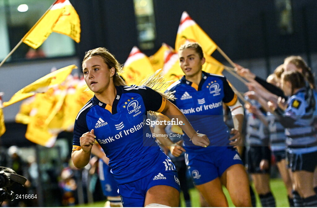 21 January 2023; Aoife Dalton of Leinster before the Vodafone Women’s Interprovincial Championship Round Three match between Ulster and Leinster at Queen’s Sport in Belfast. Photo by Ramsey Cardy/Sportsfile