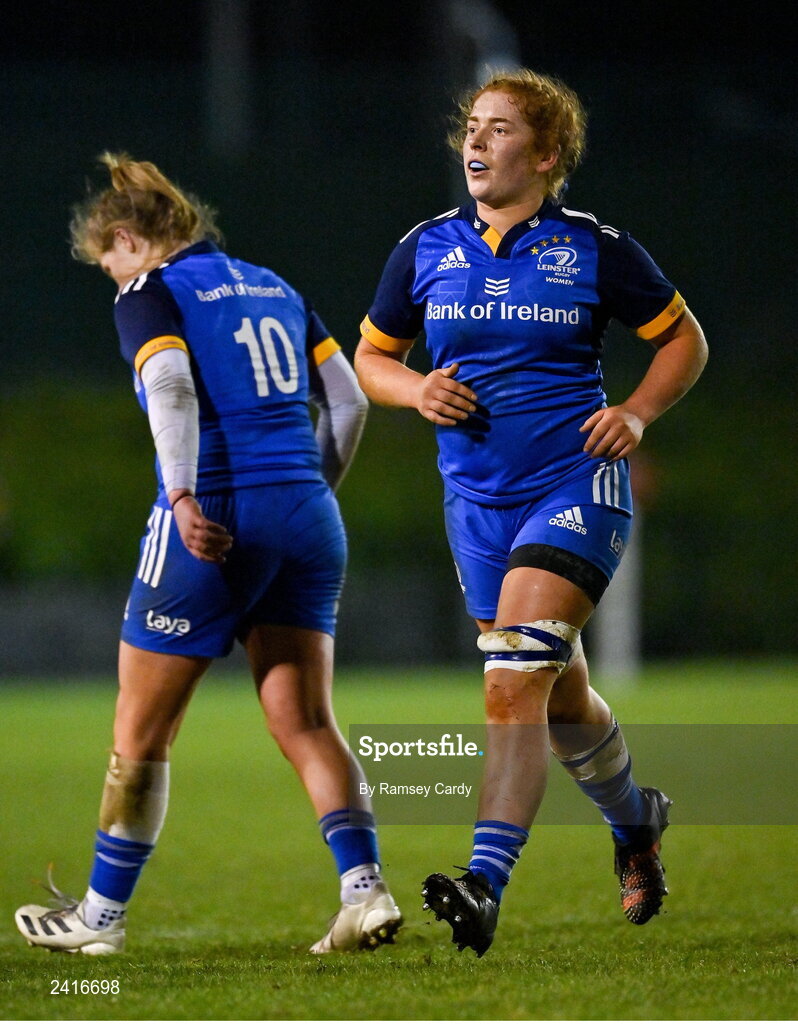21 January 2023; Niamh O'Dowd of Leinster during the Vodafone Women’s Interprovincial Championship Round Three match between Ulster and Leinster at Queen’s Sport in Belfast. Photo by Ramsey Cardy/Sportsfile