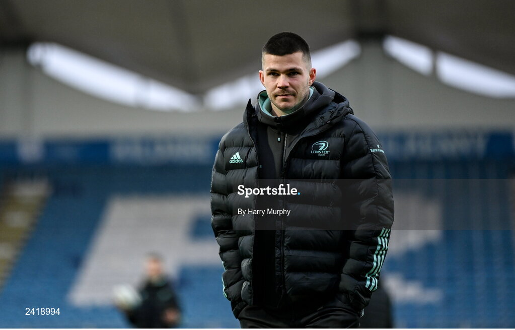 28 January 2023; Chris Cosgrave of Leinster walks the pitch before the United Rugby Championship match between Leinster and Cardiff at RDS Arena in Dublin. Photo by Harry Murphy/Sportsfile