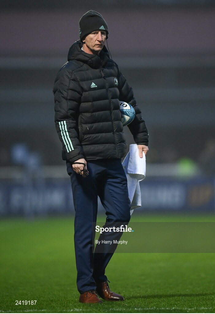 28 January 2023; Leinster head coach Leo Cullen before the United Rugby Championship match between Leinster and Cardiff at RDS Arena in Dublin. Photo by Harry Murphy/Sportsfile