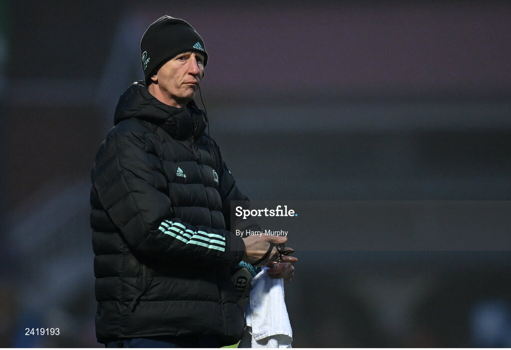 28 January 2023; Leinster head coach Leo Cullen before the United Rugby Championship match between Leinster and Cardiff at RDS Arena in Dublin. Photo by Harry Murphy/Sportsfile