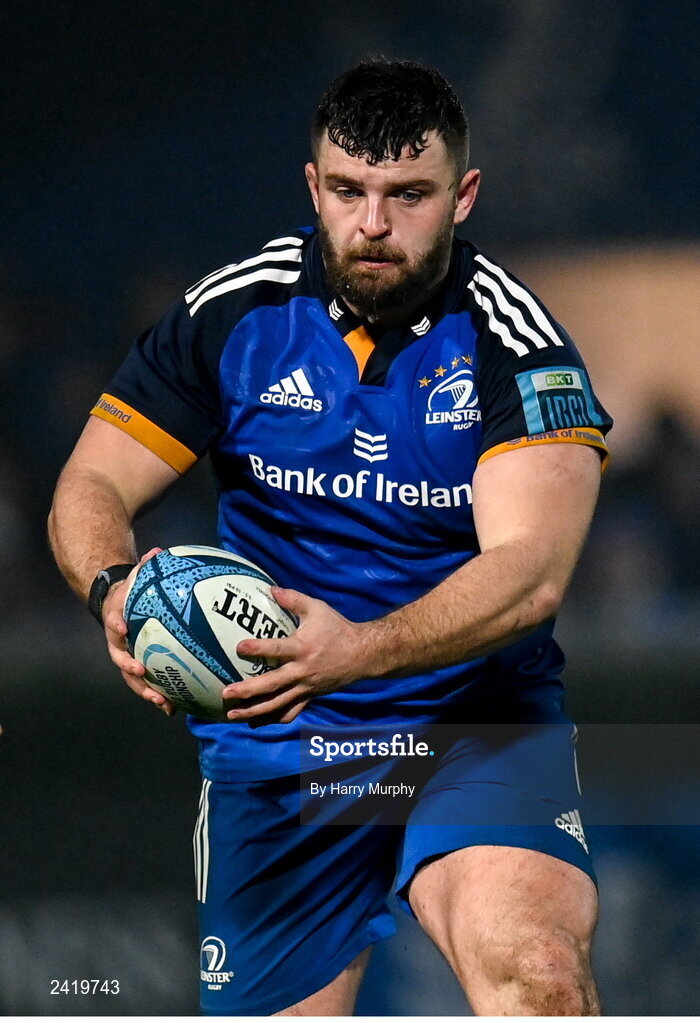 28 January 2023; Michael Milne of Leinster during the United Rugby Championship match between Leinster and Cardiff at RDS Arena in Dublin. Photo by Harry Murphy/Sportsfile