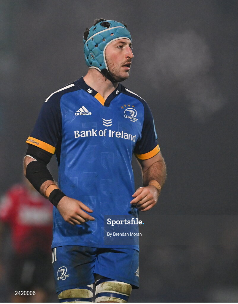 28 January 2023; Will Connors of Leinster during the United Rugby Championship match between Leinster and Cardiff at RDS Arena in Dublin. Photo by Brendan Moran/Sportsfile
