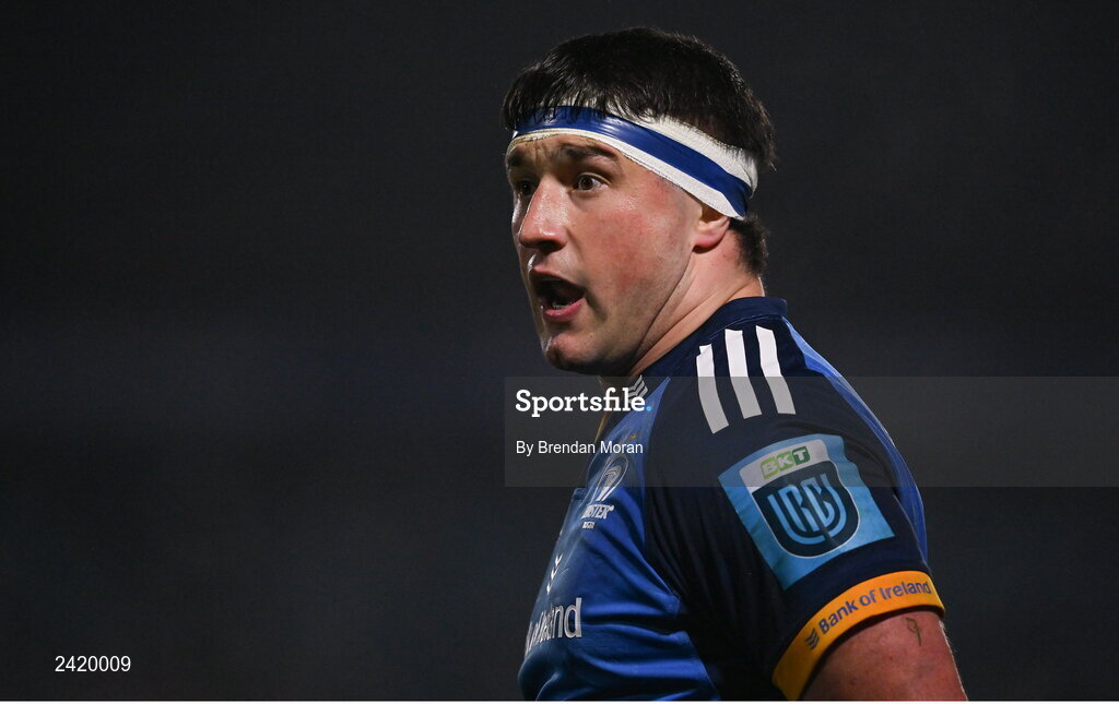 28 January 2023; Thomas Clarkson of Leinster during the United Rugby Championship match between Leinster and Cardiff at RDS Arena in Dublin. Photo by Brendan Moran/Sportsfile