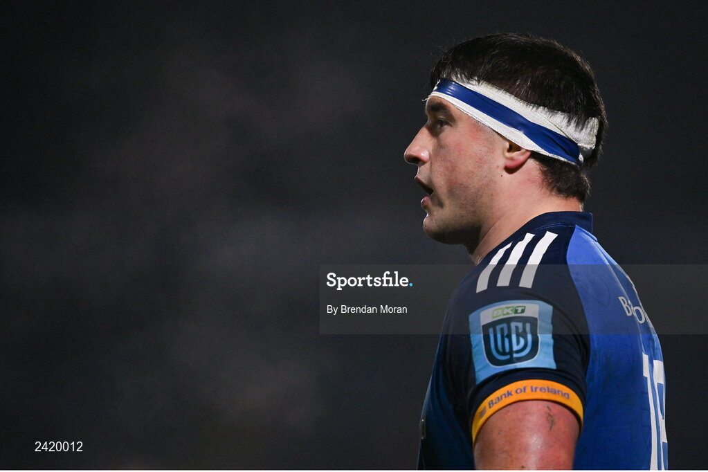 28 January 2023; Thomas Clarkson of Leinster during the United Rugby Championship match between Leinster and Cardiff at RDS Arena in Dublin. Photo by Brendan Moran/Sportsfile