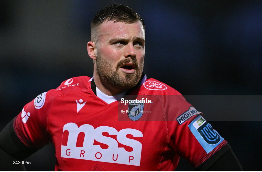 28 January 2023; Owen Lane of Cardiff during the United Rugby Championship match between Leinster and Cardiff at RDS Arena in Dublin. Photo by Brendan Moran/Sportsfile