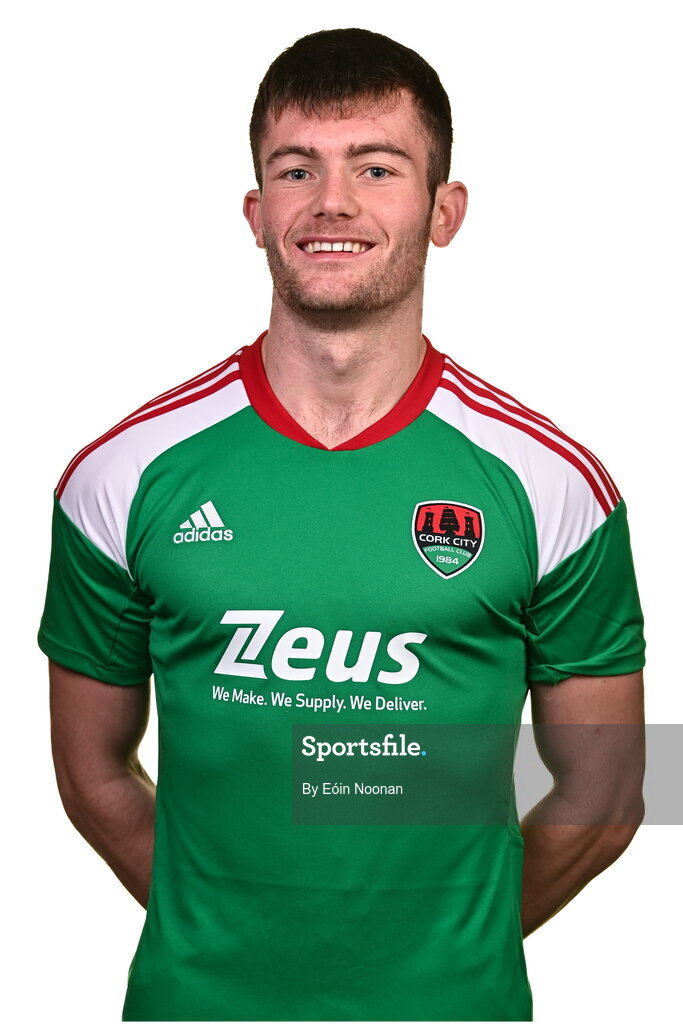 31 January 2023; Josh Honohan poses for a portrait during a Cork City squad portrait session at Bishopstown Stadium in Cork. Photo by Eóin Noonan/Sportsfile