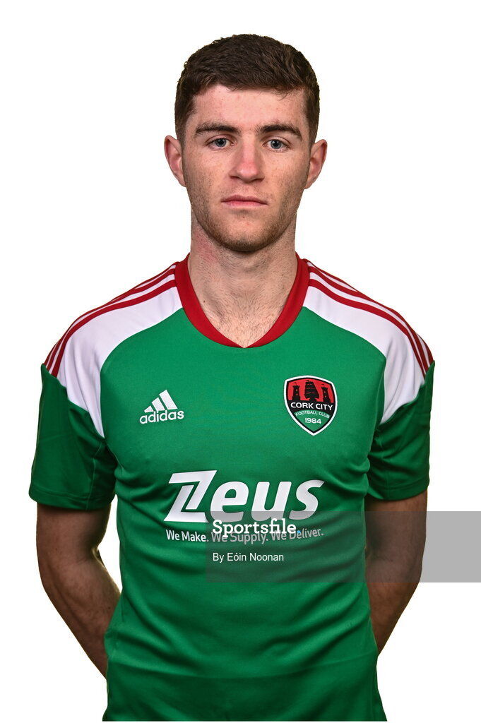 31 January 2023; Darragh Crowley poses for a portrait during a Cork City squad portrait session at Bishopstown Stadium in Cork. Photo by Eóin Noonan/Sportsfile