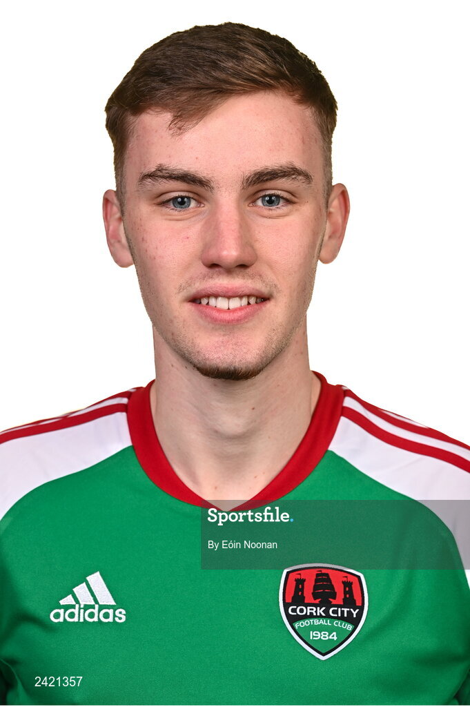 31 January 2023; Matt Healy poses for a portrait during a Cork City squad portrait session at Bishopstown Stadium in Cork. Photo by Eóin Noonan/Sportsfile