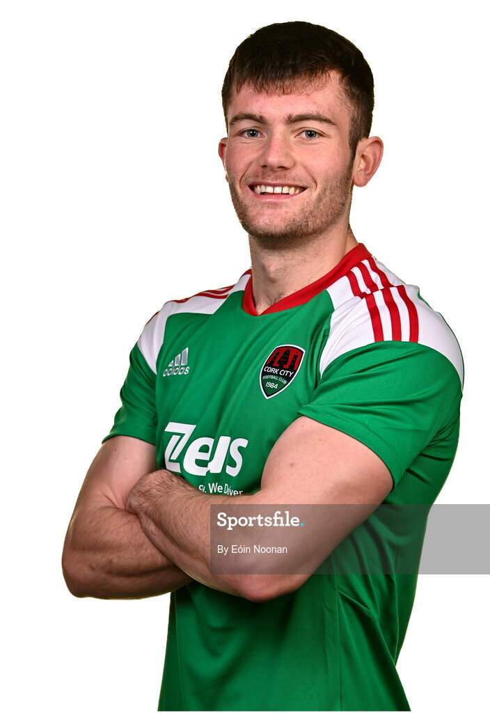 31 January 2023; Josh Honohan poses for a portrait during a Cork City squad portrait session at Bishopstown Stadium in Cork. Photo by Eóin Noonan/Sportsfile