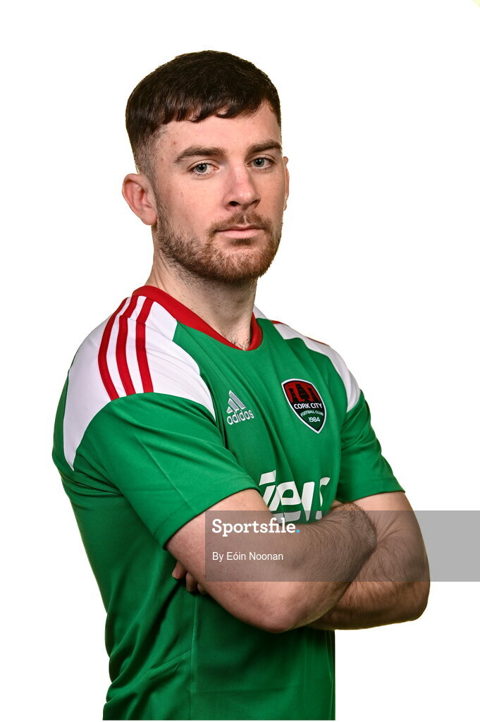 31 January 2023; Aaron Bolger poses for a portrait during a Cork City squad portrait session at Bishopstown Stadium in Cork. Photo by Eóin Noonan/Sportsfile