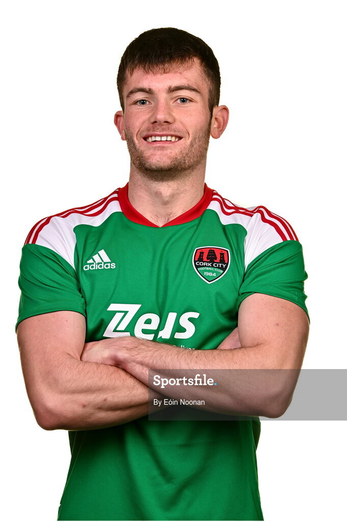 31 January 2023; Josh Honohan poses for a portrait during a Cork City squad portrait session at Bishopstown Stadium in Cork. Photo by Eóin Noonan/Sportsfile