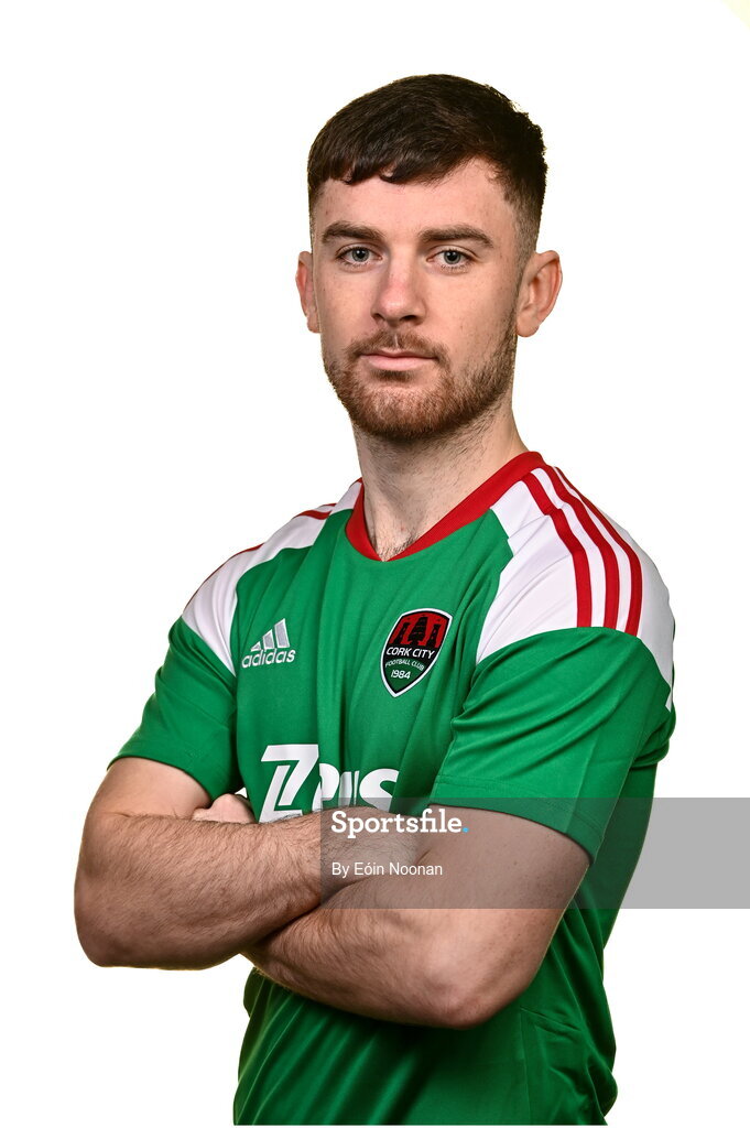 31 January 2023; Aaron Bolger poses for a portrait during a Cork City squad portrait session at Bishopstown Stadium in Cork. Photo by Eóin Noonan/Sportsfile