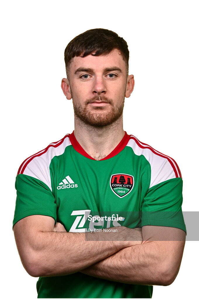 31 January 2023; Aaron Bolger poses for a portrait during a Cork City squad portrait session at Bishopstown Stadium in Cork. Photo by Eóin Noonan/Sportsfile