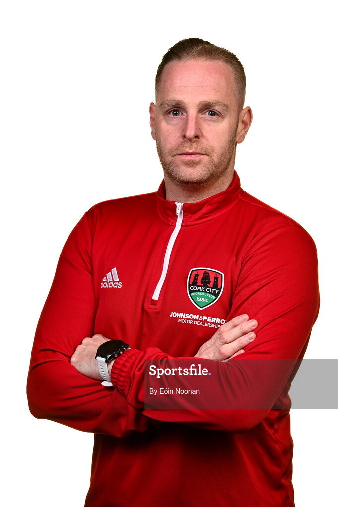 31 January 2023; Goalkeeping coach Anthony Fennelly poses for a portrait during a Cork City squad portrait session at Bishopstown Stadium in Cork. Photo by Eóin Noonan/Sportsfile