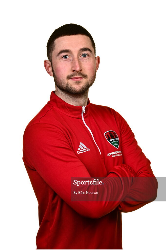 31 January 2023; Strength and conditioning coach Leon Foley poses for a portrait during a Cork City squad portrait session at Bishopstown Stadium in Cork. Photo by Eóin Noonan/Sportsfile