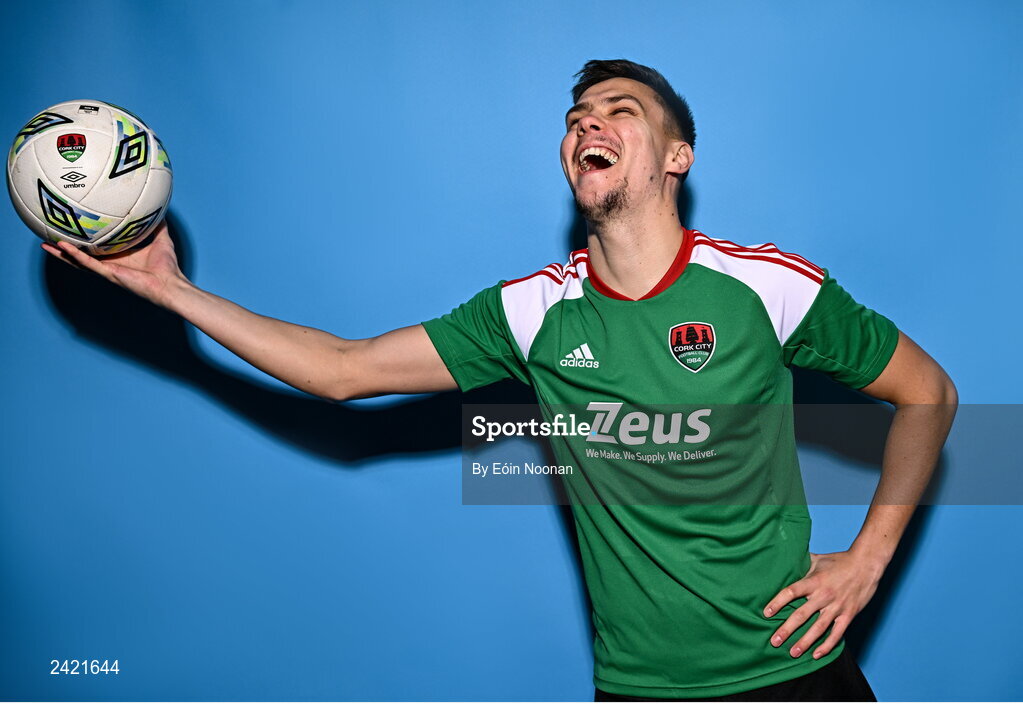 31 January 2023; Cian Coleman poses for a portrait during a Cork City squad portrait session at Bishopstown Stadium in Cork. Photo by Eóin Noonan/Sportsfile