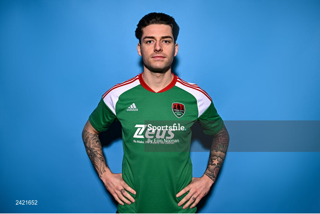 31 January 2023; Ruairi Keating poses for a portrait during a Cork City squad portrait session at Bishopstown Stadium in Cork. Photo by Eóin Noonan/Sportsfile