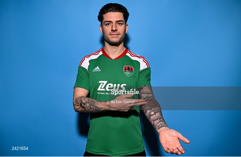 31 January 2023; Ruairi Keating poses for a portrait during a Cork City squad portrait session at Bishopstown Stadium in Cork. Photo by Eóin Noonan/Sportsfile