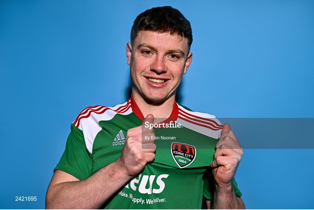 31 January 2023; Cian Murphy poses for a portrait during a Cork City squad portrait session at Bishopstown Stadium in Cork. Photo by Eóin Noonan/Sportsfile